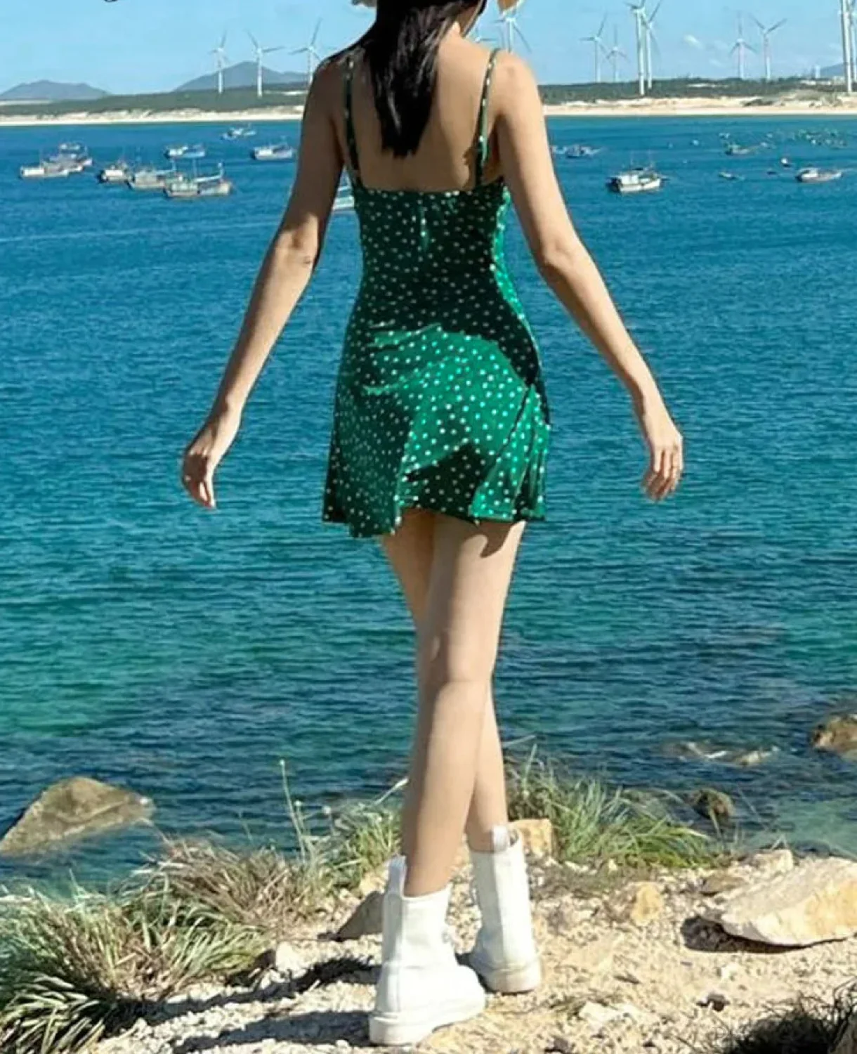 Polka Dot Spaghetti Strap Mini Dress - Image 2