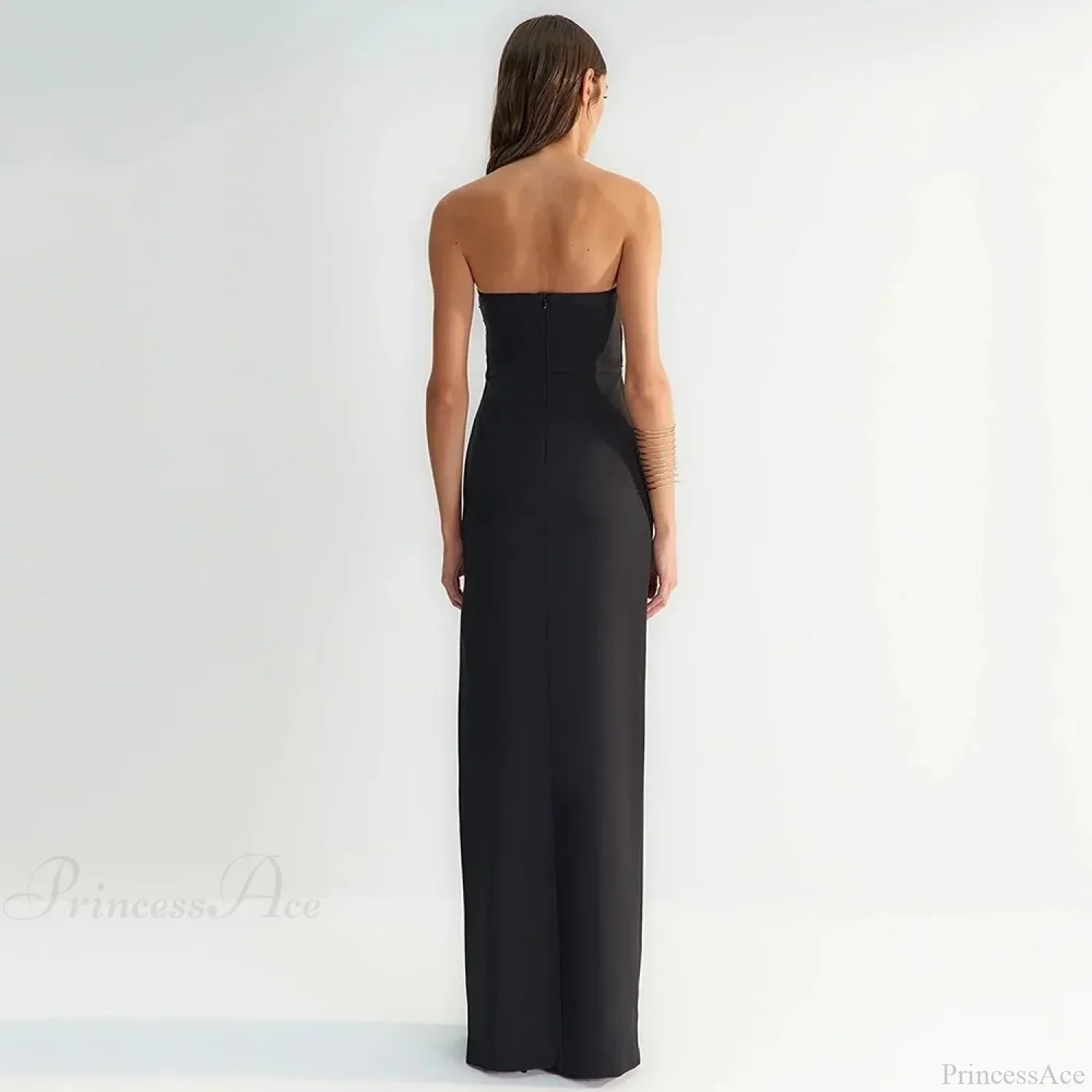 Polka Dot Tube Top Evening Party Dress - Image 2