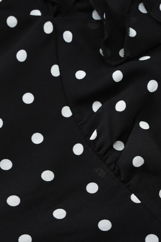Polka Dot V-Neck Mesh Bodycon Mini Dress - Image 3