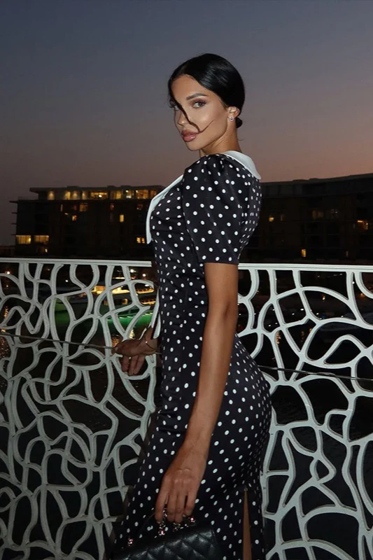 Polka Dot Vintage Print Maxi Dress - Image 3