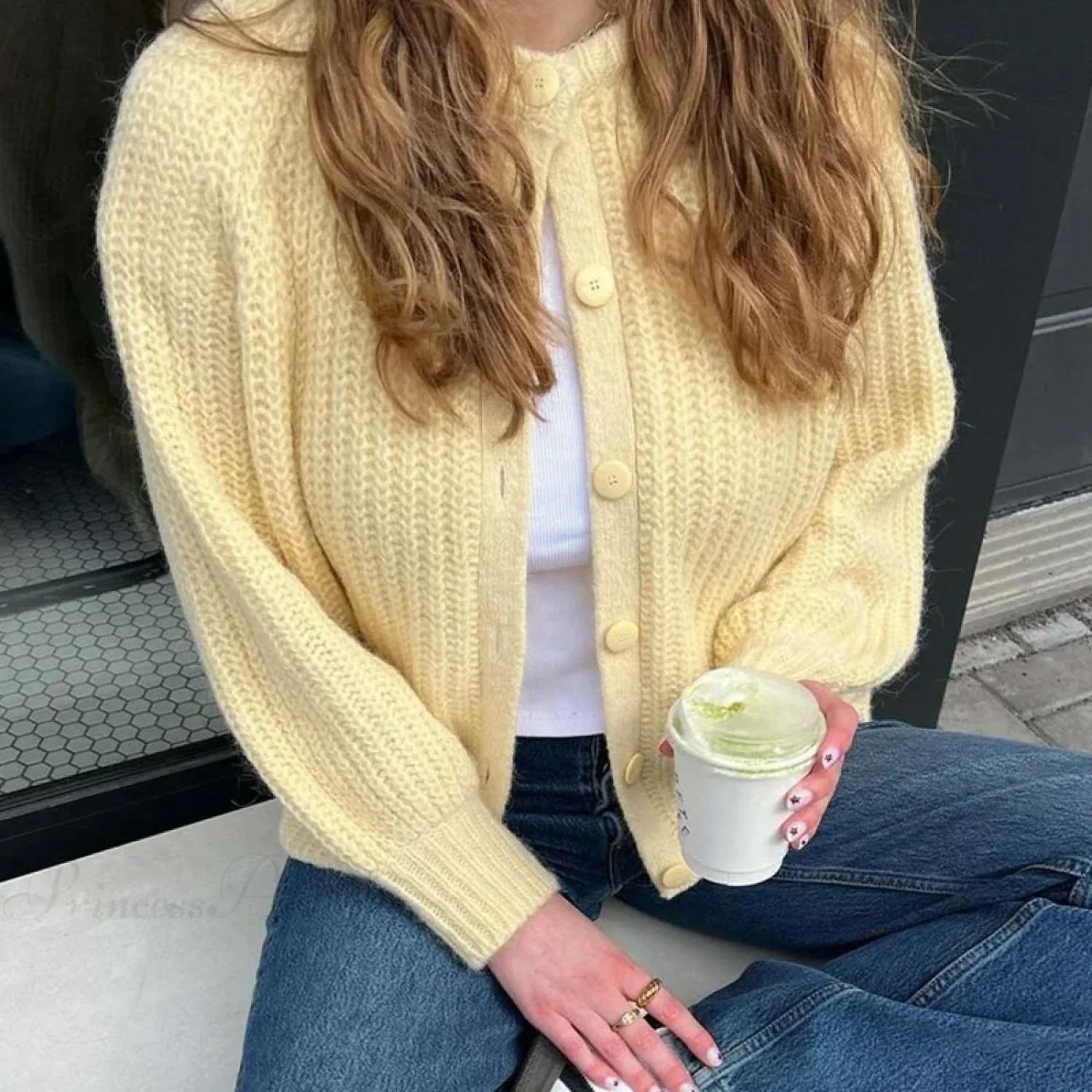 Preppy Button Up Vintage Y2K Cardigan - Image 2