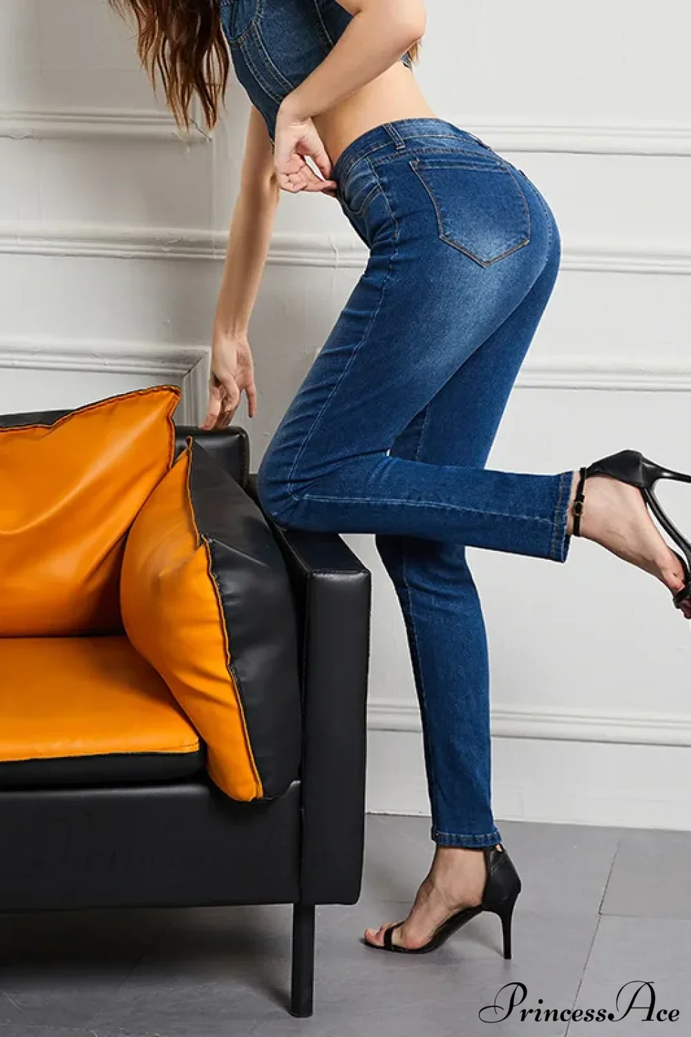 Elastic Slim High Waist Small Feet Casual Autumn Winter Jean - Image 8