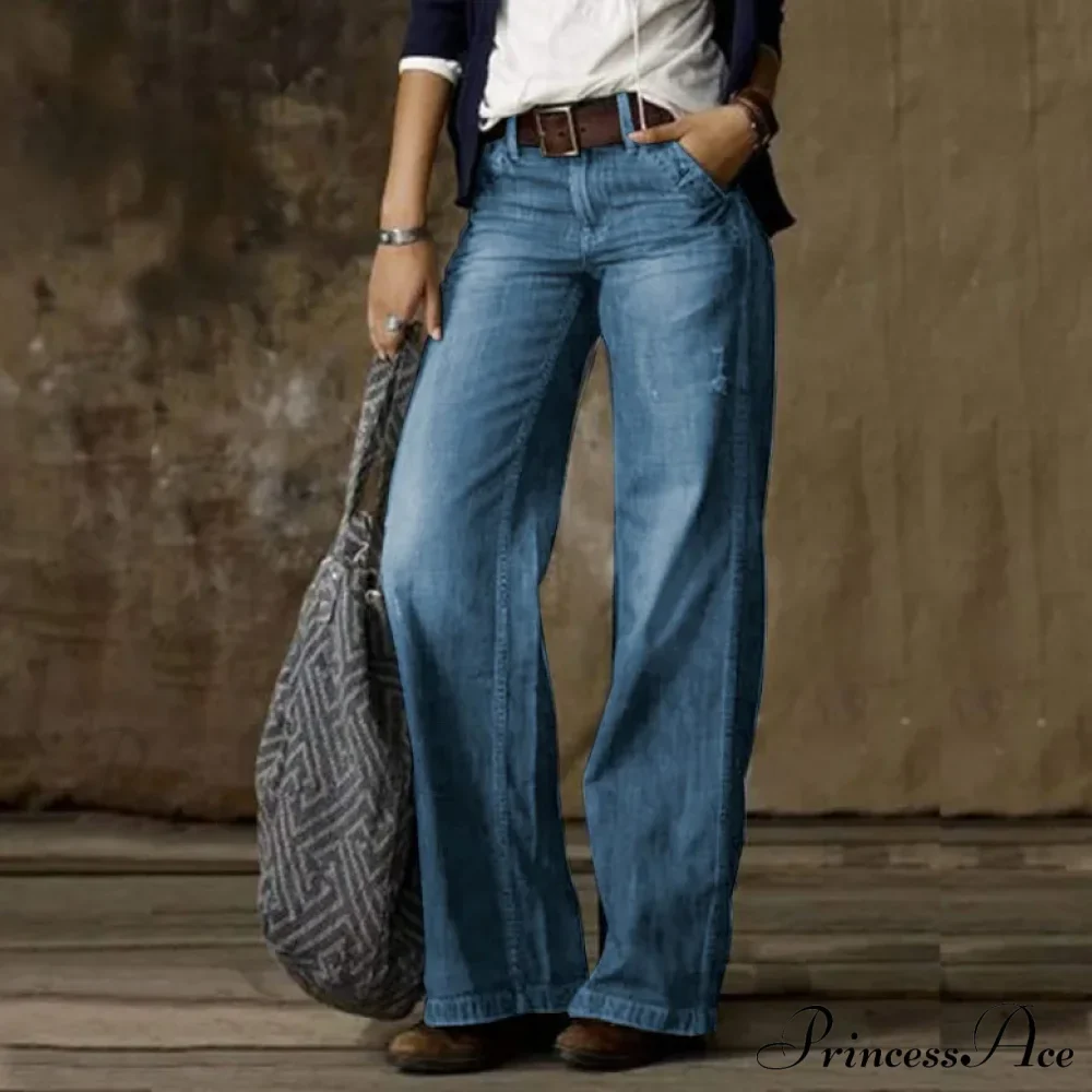 Vintage Style Loose Wide Leg Streetwear Denim Jean - Image 13