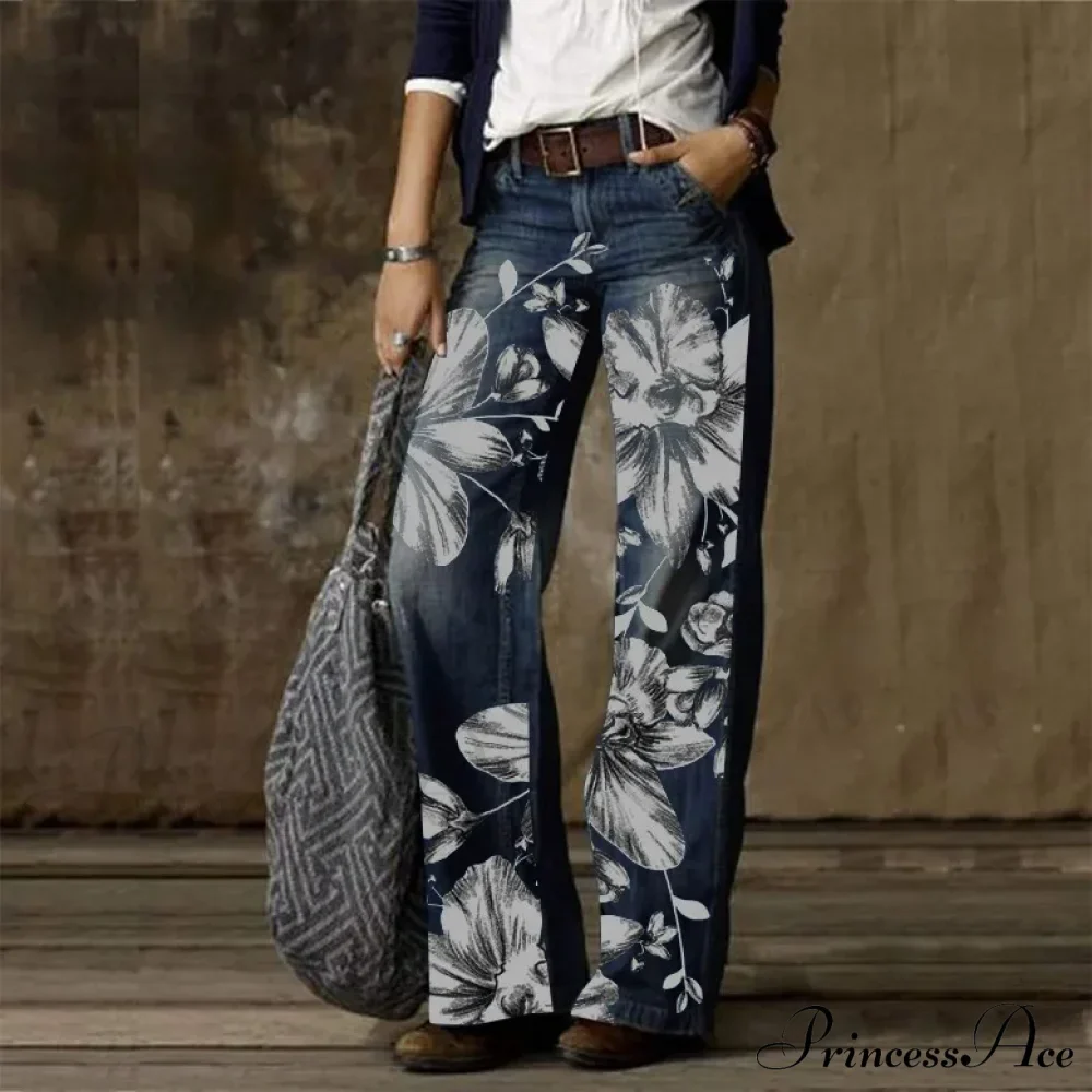 Vintage Style Loose Wide Leg Streetwear Denim Jean - Image 4