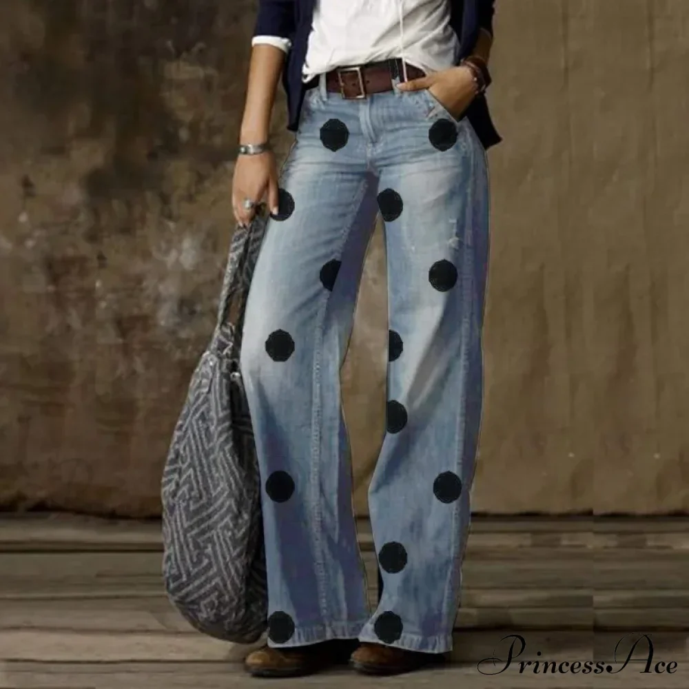Vintage Style Loose Wide Leg Streetwear Denim Jean - Image 5