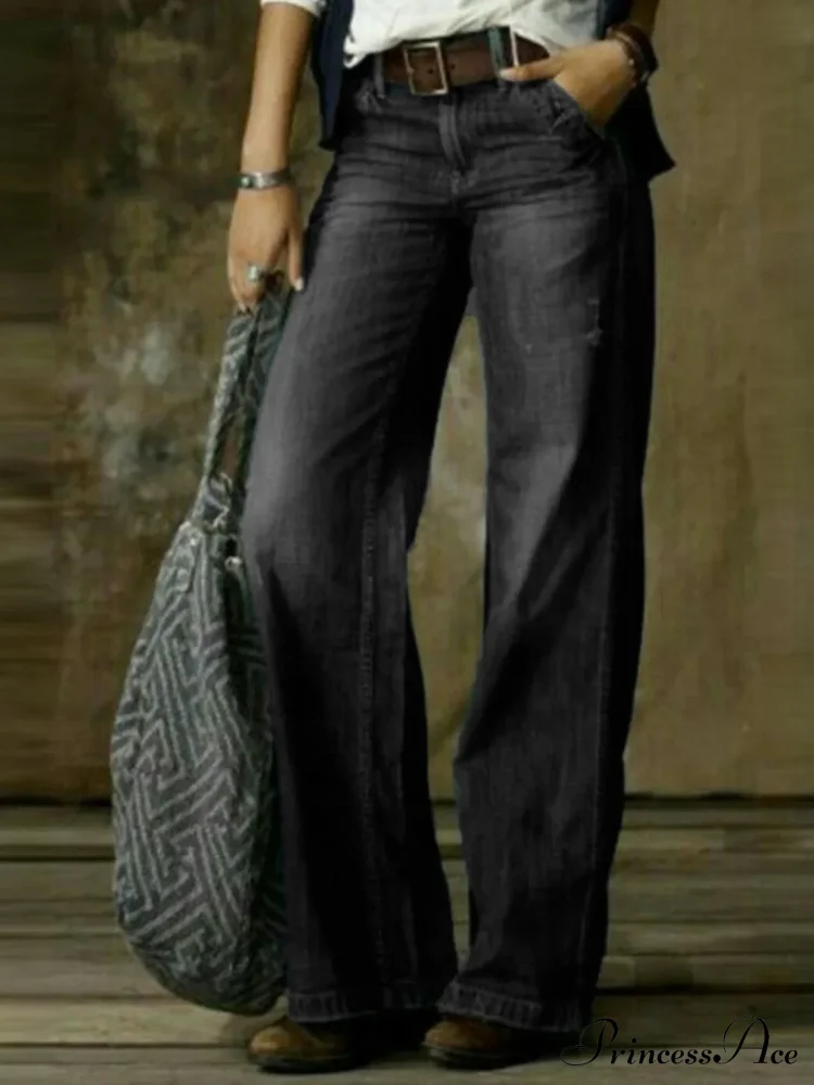 Vintage Style Loose Wide Leg Streetwear Denim Jean - Image 7
