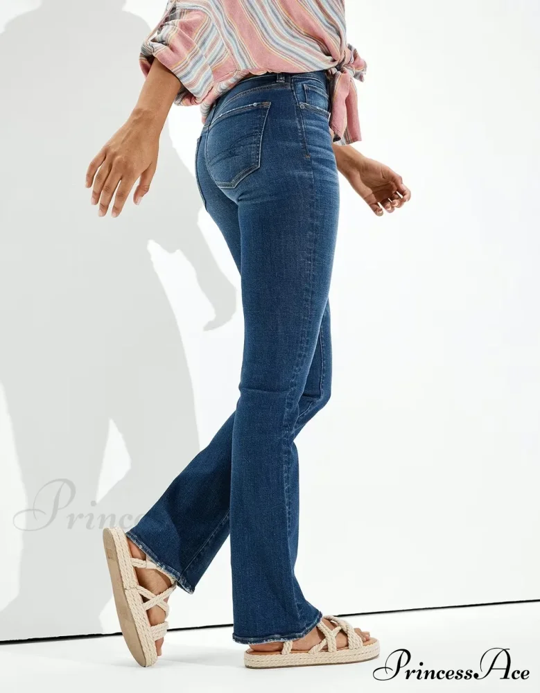 Vintage Flare Wide Leg High Waist Fashion Stretch Pocket Denim Jean - Image 6