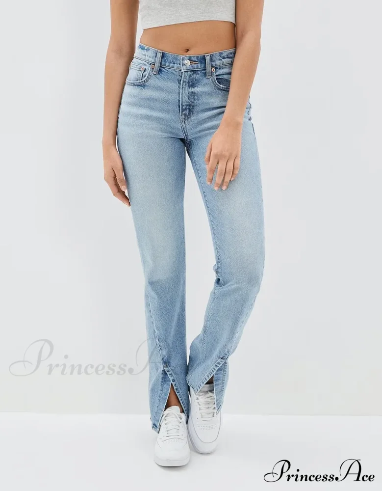 New Slit Slim Flare Women's High Waist Fashion Flared Pants Streetwear Jean - Image 5