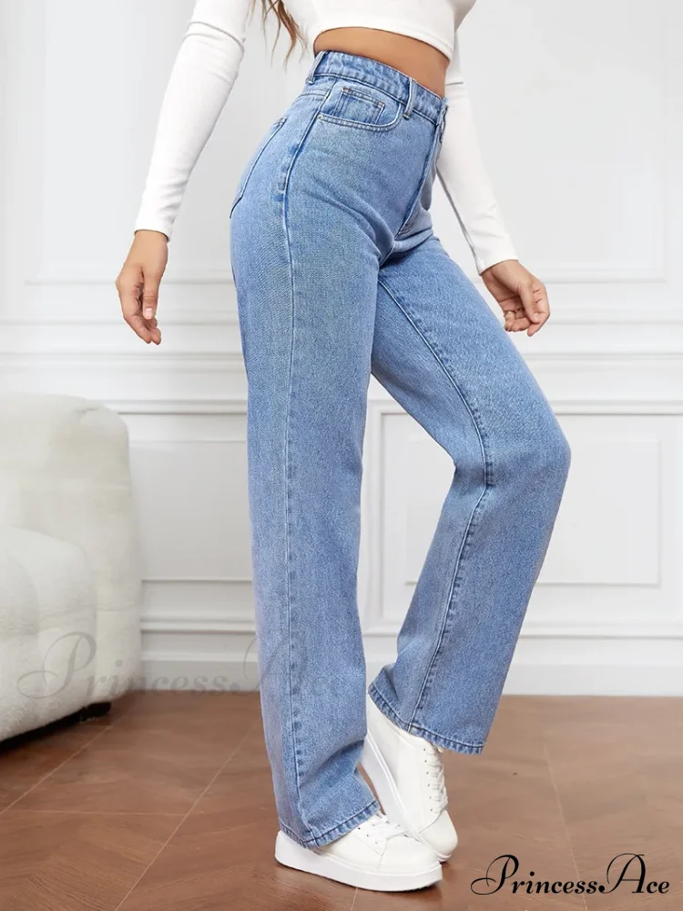 Stretch Straight-Leg Denim Trousers Women Loose Straight Washed Denim Pants Fashion Pants Fall Winter new Jean