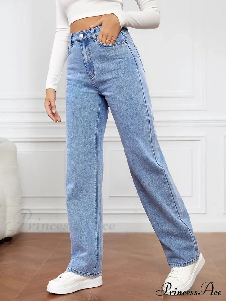 Stretch Straight-Leg Denim Trousers Women Loose Straight Washed Denim Pants Fashion Pants Fall Winter new Jean - Image 4