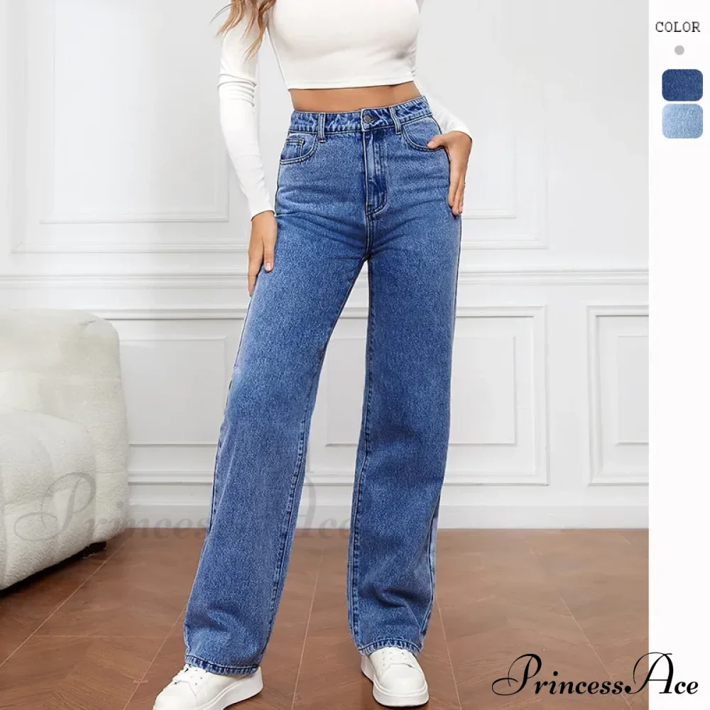 Stretch Straight-Leg Denim Trousers Women Loose Straight Washed Denim Pants Fashion Pants Fall Winter new Jean - Image 5