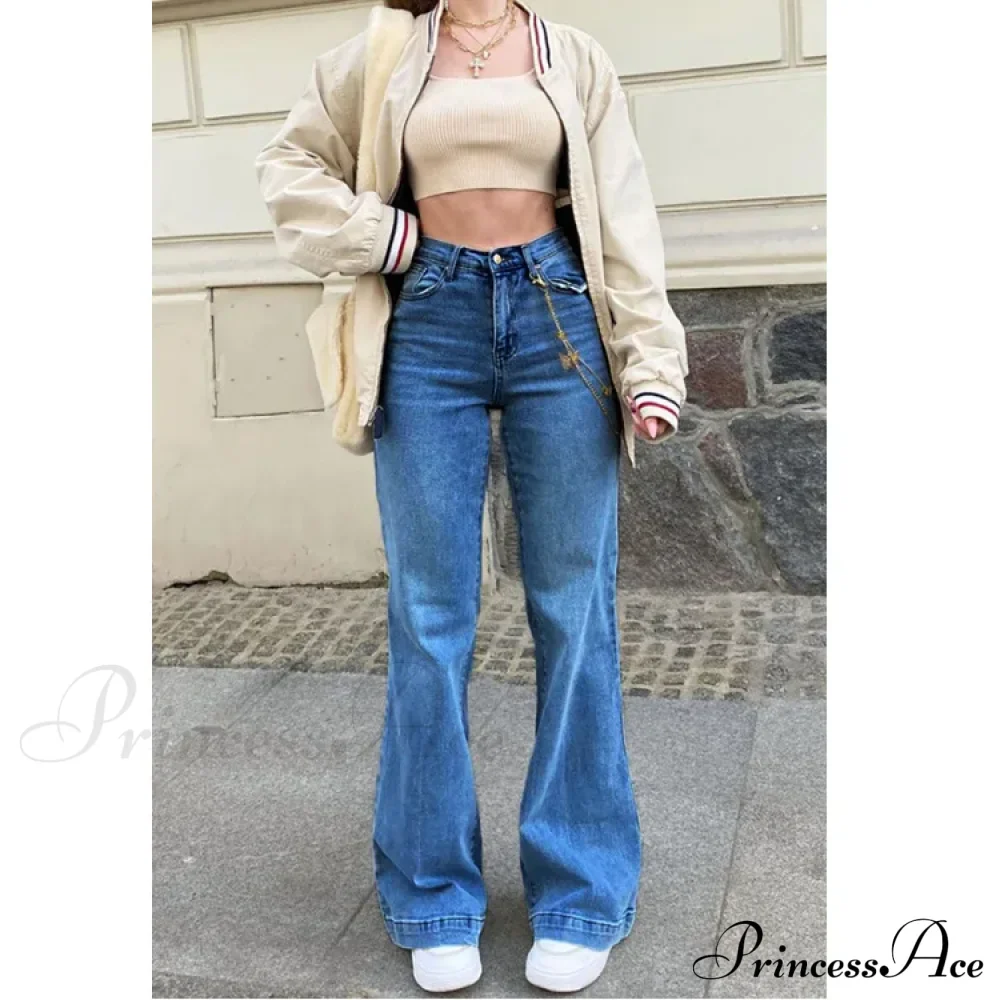 Casual Women's Flare High Waisted for Woman Streetwear Flared Denim Spring Summer Jean - Image 6