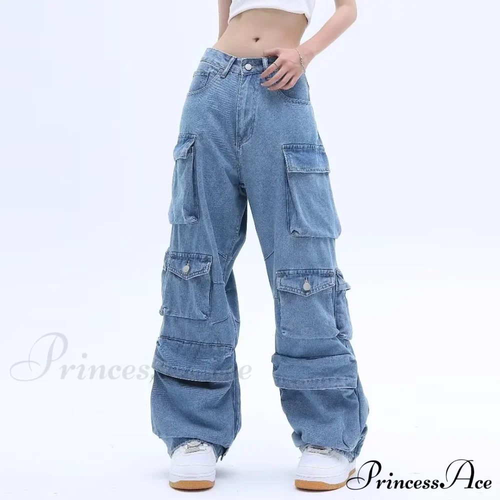 Multi-Pocket Washed Cargo New Heavy Industry Y2K Vintage Streetwear Loose Oversized Straight-Leg Jean - Image 4