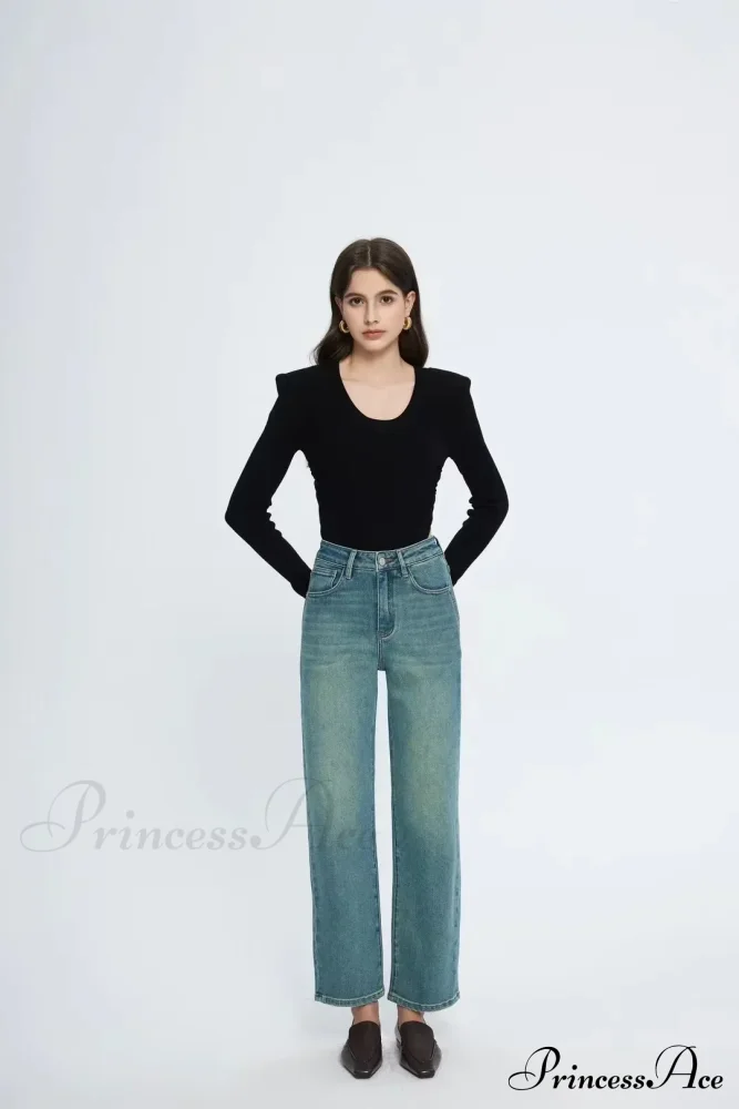 Straight Leg Denim Pant New Korean Straight Woman Female Spring Jean - Image 5