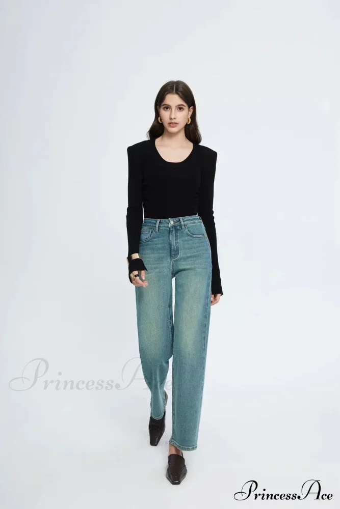 Straight Leg Denim Pant New Korean Straight Woman Female Spring Jean - Image 6