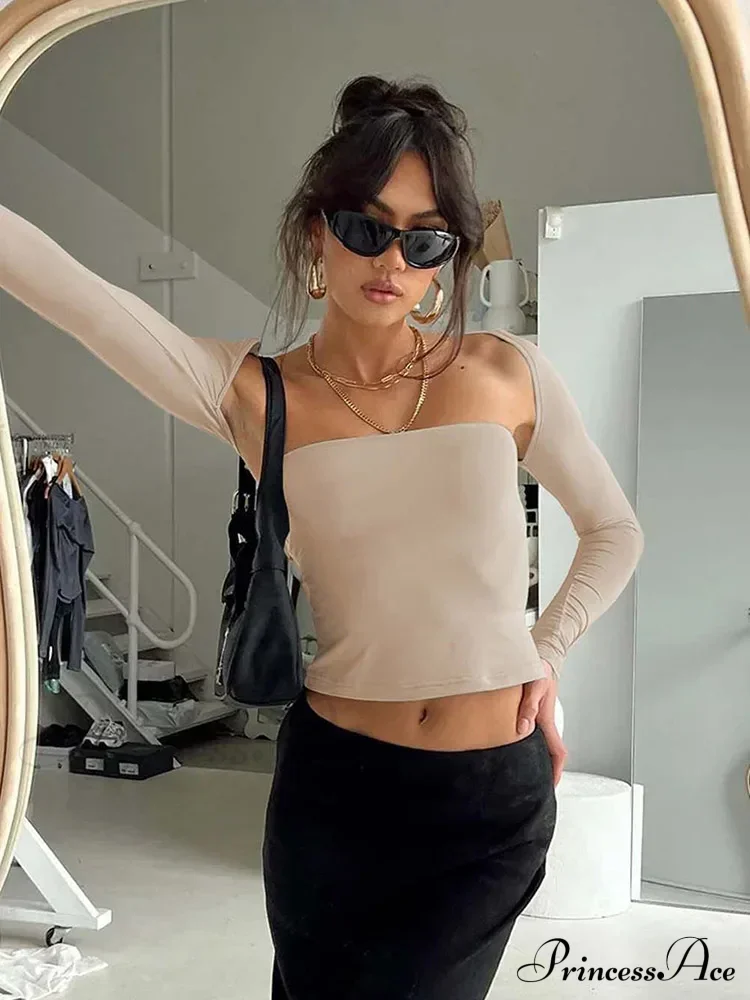 Sexy Bra Tie Waist Long Sleeve Tight Cover Crop Top - Image 7