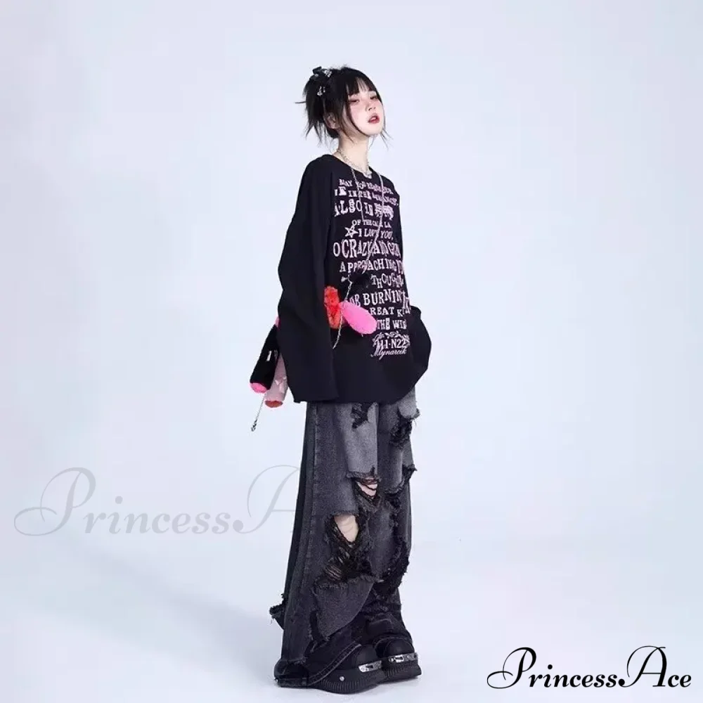 High-end Floor Length Trendy Brand Fashion Jean - Image 4