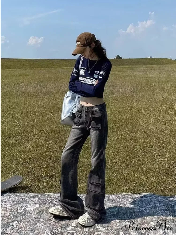 Spring and Autumn New Thin and Small Style Design Feel Loose Straight Leg Fashion Women's Jean - Image 6