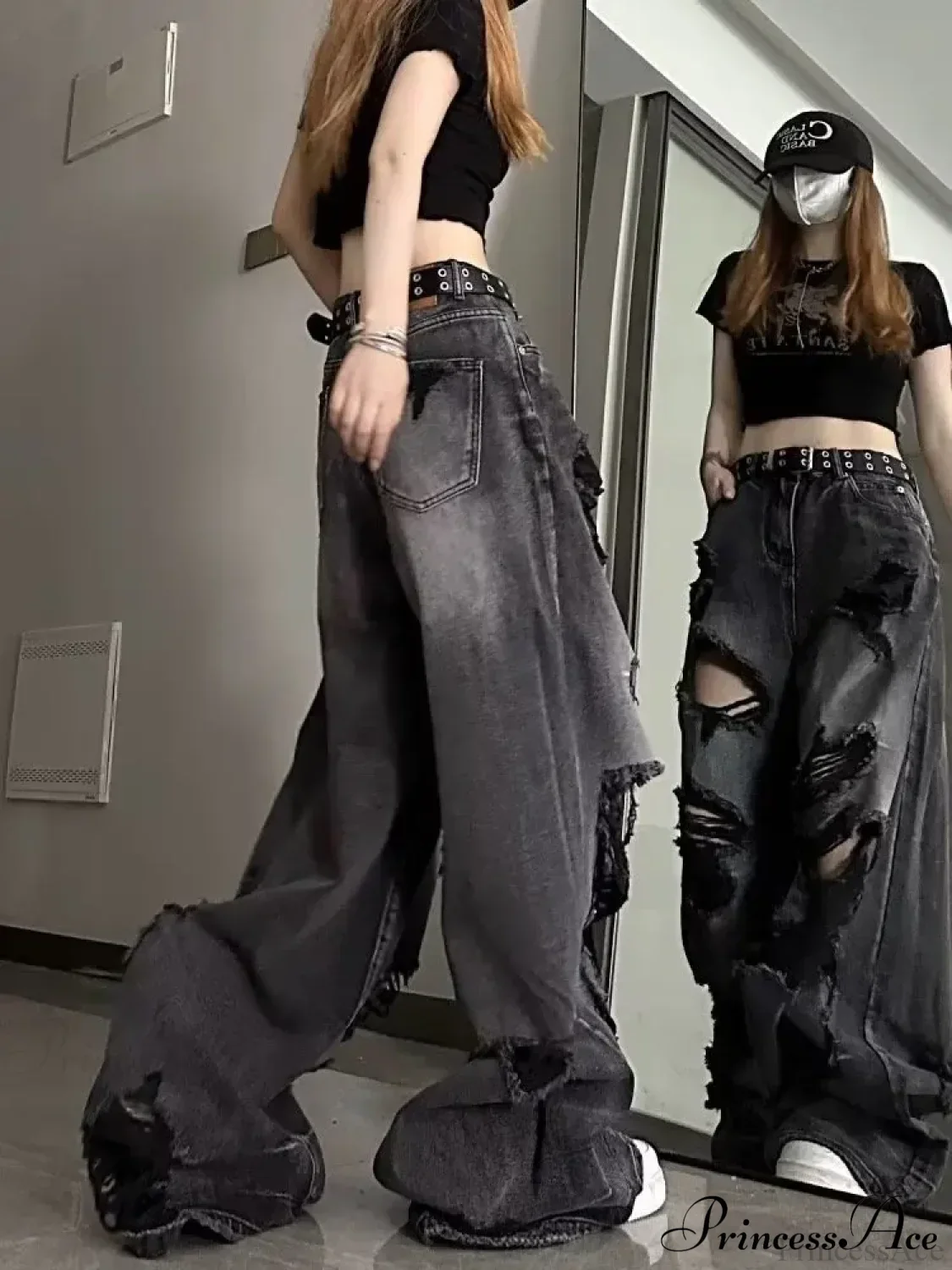 High Street Wide Leg Niche Design Trendy Jeans - Image 5