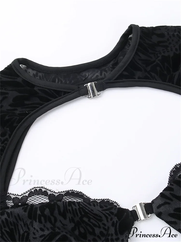Fairycore Grunge Lace Backless Hollow Out Short Sleeve T-Shirts - Image 2