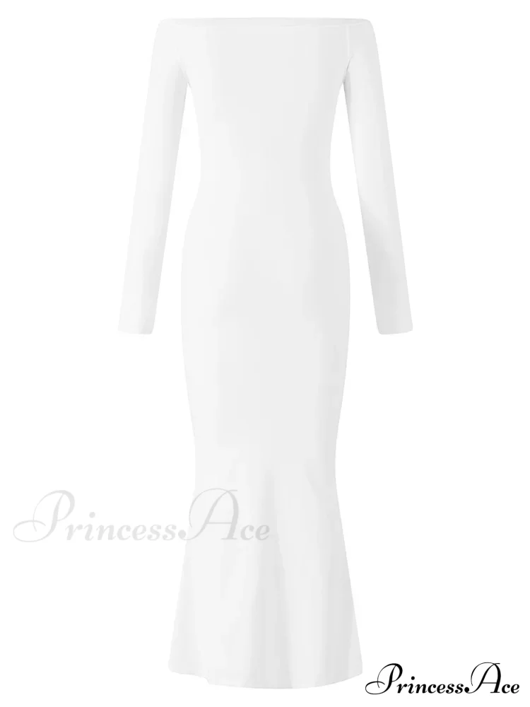 Women Bow Patchwork Sleeve Elegant Solid Slash Neck Off Shoulder Party Beach Club Vestido Streetwear - Image 5