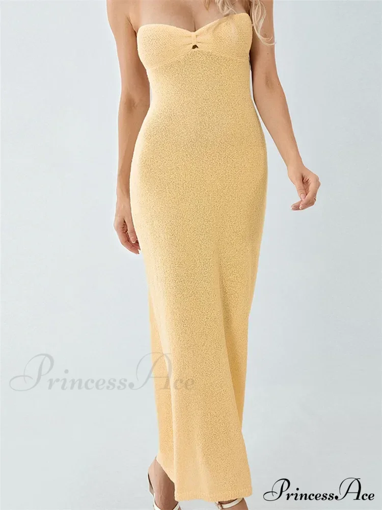 Sexy Women Knitted Tube Strapless Off Shoulder Solid Summer Tie-up Backless Beach Female Vestidos - Image 5