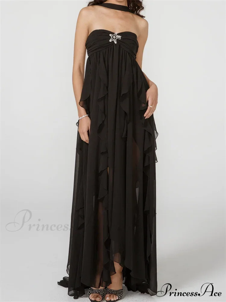 Y2K Strapless Ruffle Backless Party Dress - Image 6