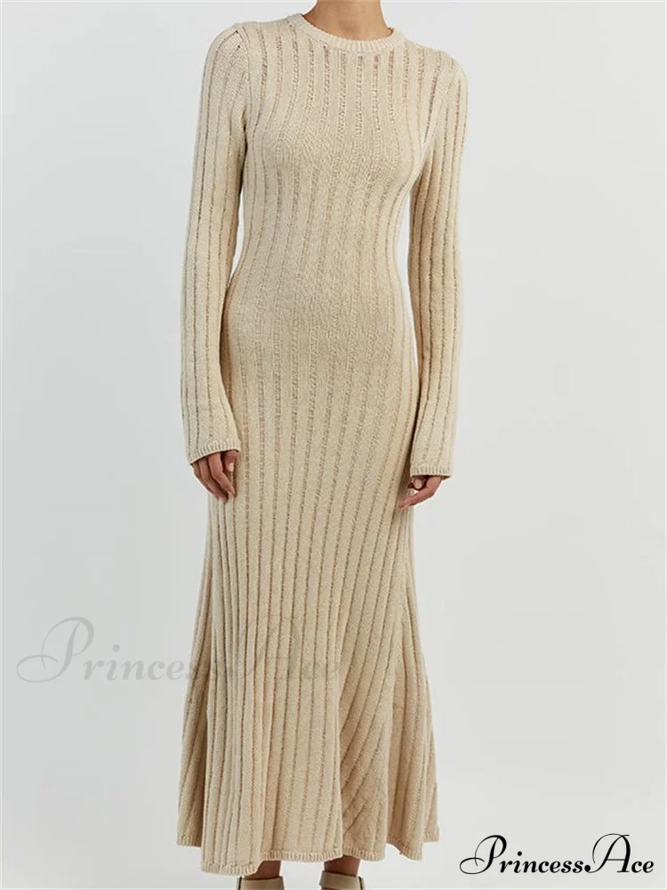 Women Knitted Ribbed Casual Spring Autumn Sleeve Party Beach Cocktail Club Vestidos Streetwear - Image 8