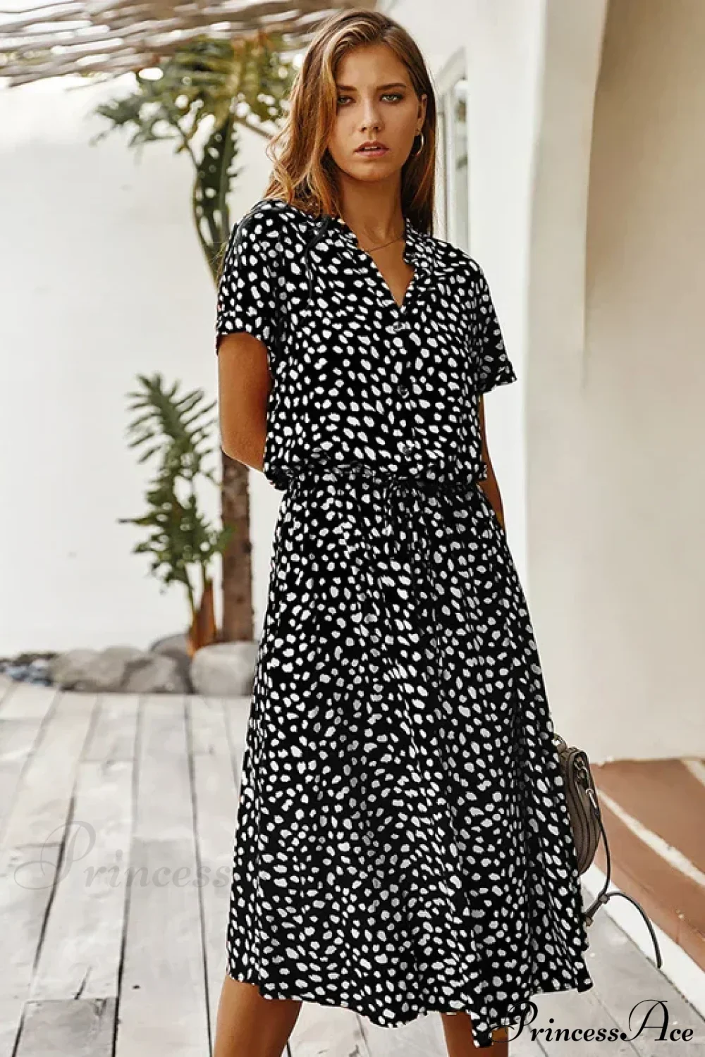 Floral Print Vintage Short Sleeve Boho Dress - Image 3