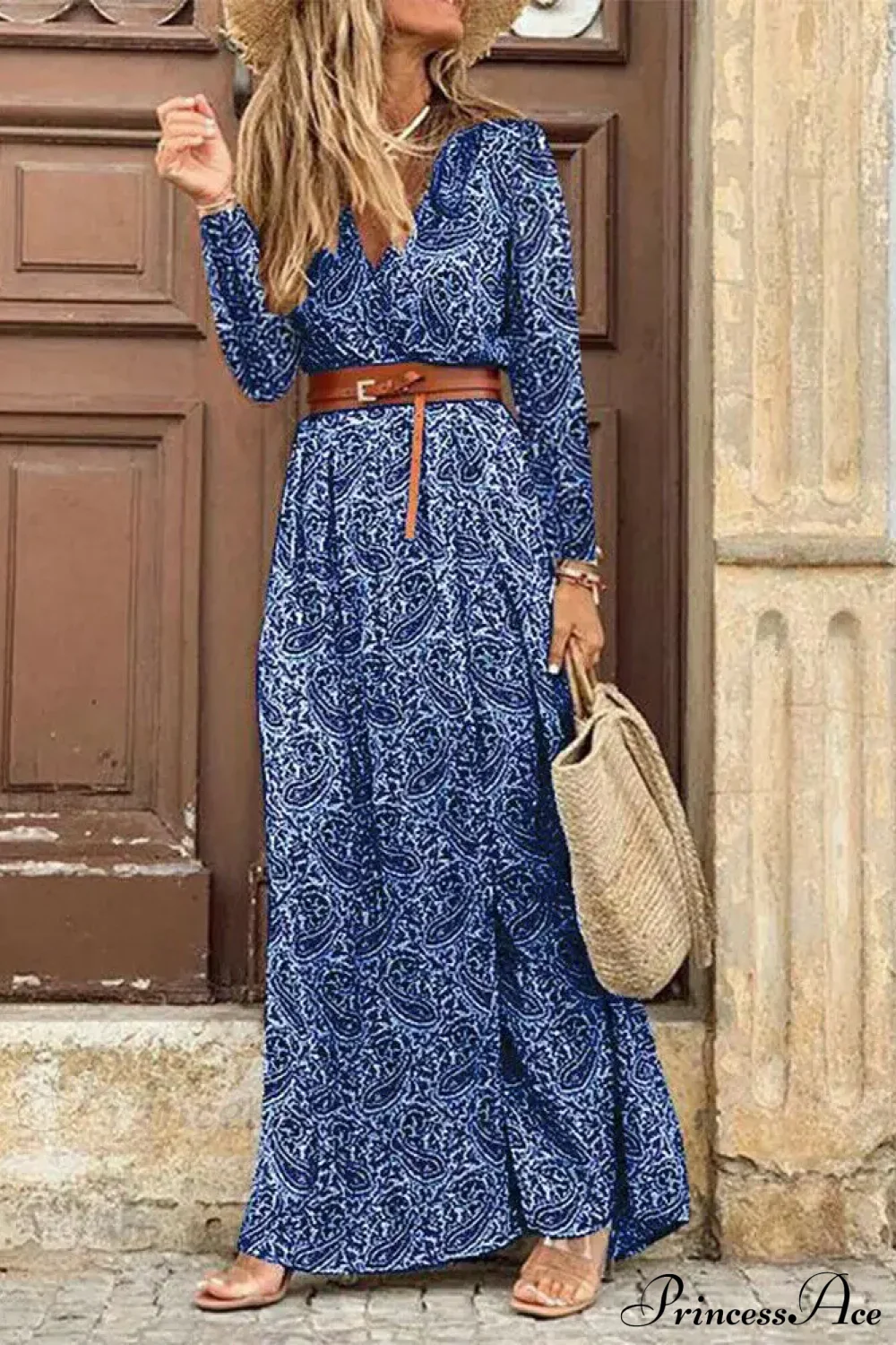 Autumn High Split Boho Maxi Dress - Image 5