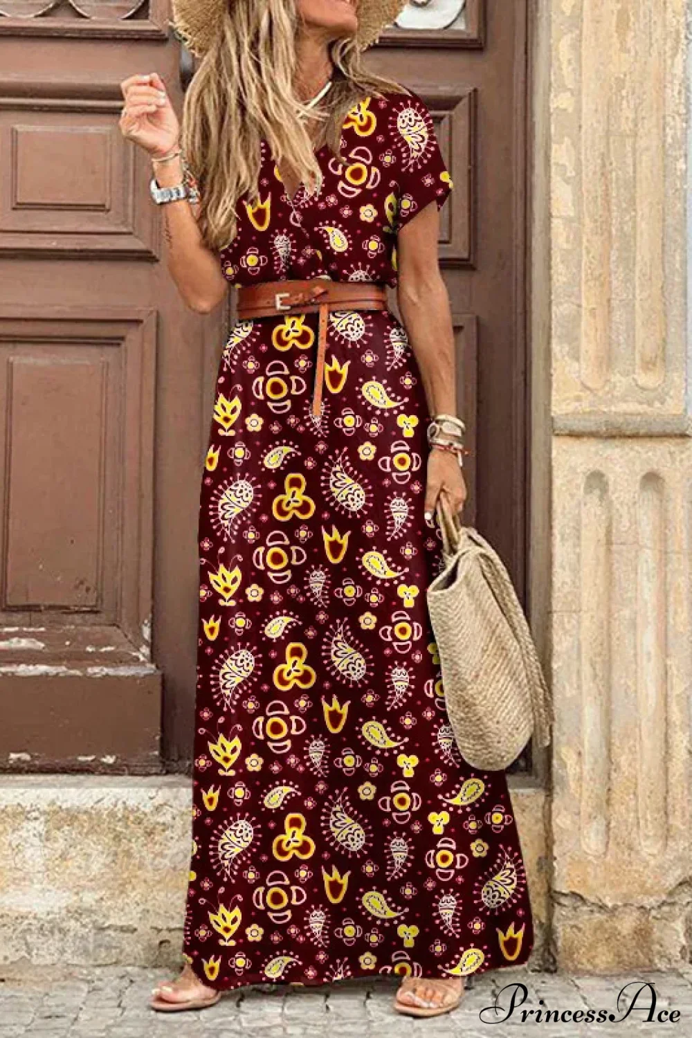 Autumn High Split Boho Maxi Dress - Image 7