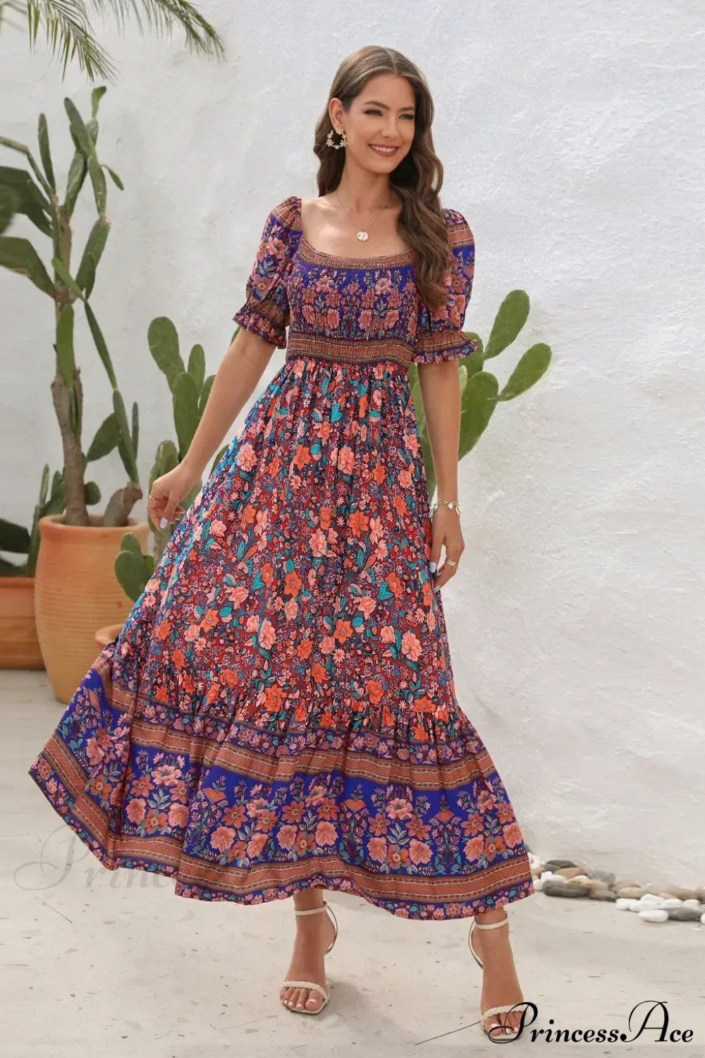 Casual Midi Sexy Elegant Beach Vacation Boho Dress - Image 4