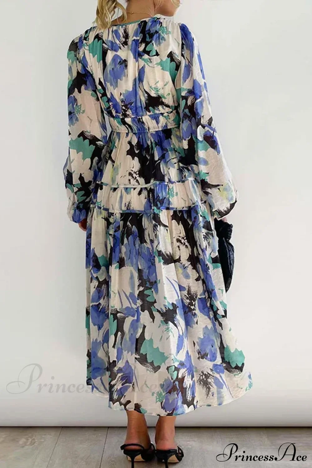 Autumn Long Sleeved Pleated Maxi Dress Boho Dress - Image 4