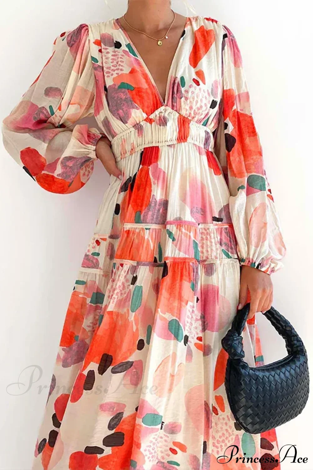 Autumn Long Sleeved Pleated Maxi Dress Boho Dress - Image 8