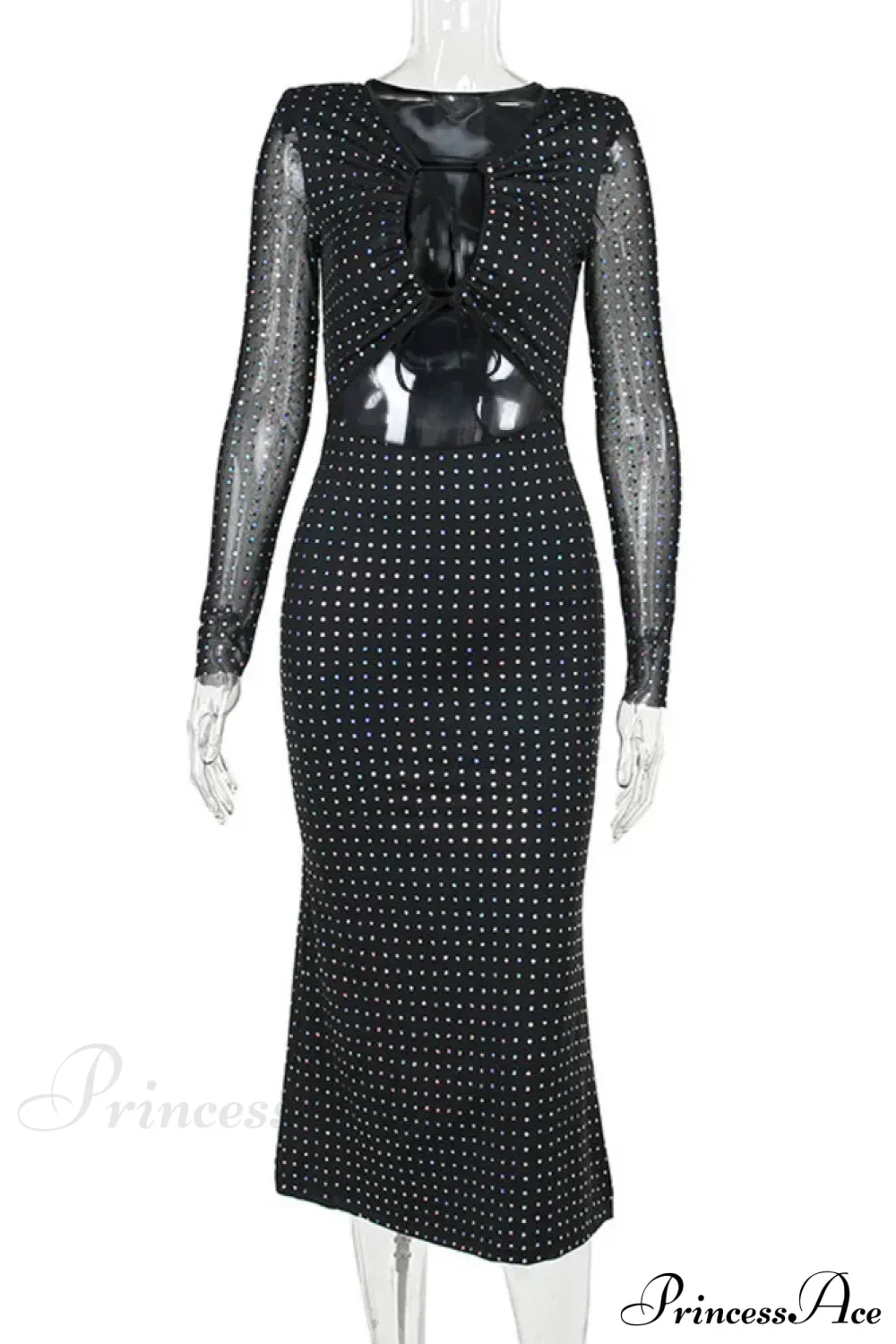 Elegant Sequin Sparkle Hollow Out Sexy Boho Dress - Image 5