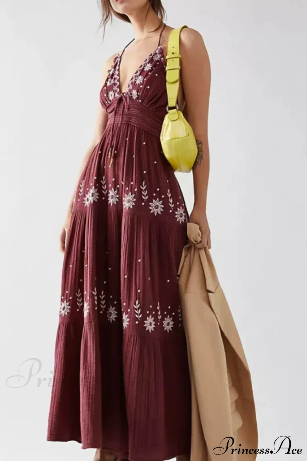 Bohemian Flower Beach Holiday Boho Dress - Image 2