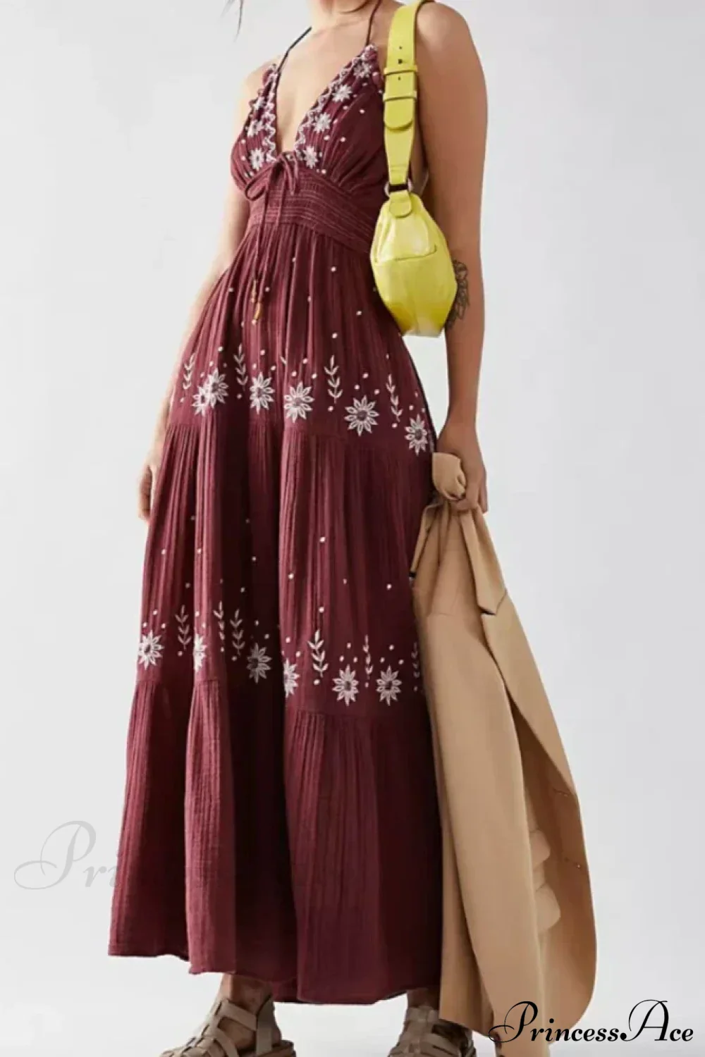 Bohemian Flower Beach Holiday Boho Dress - Image 8