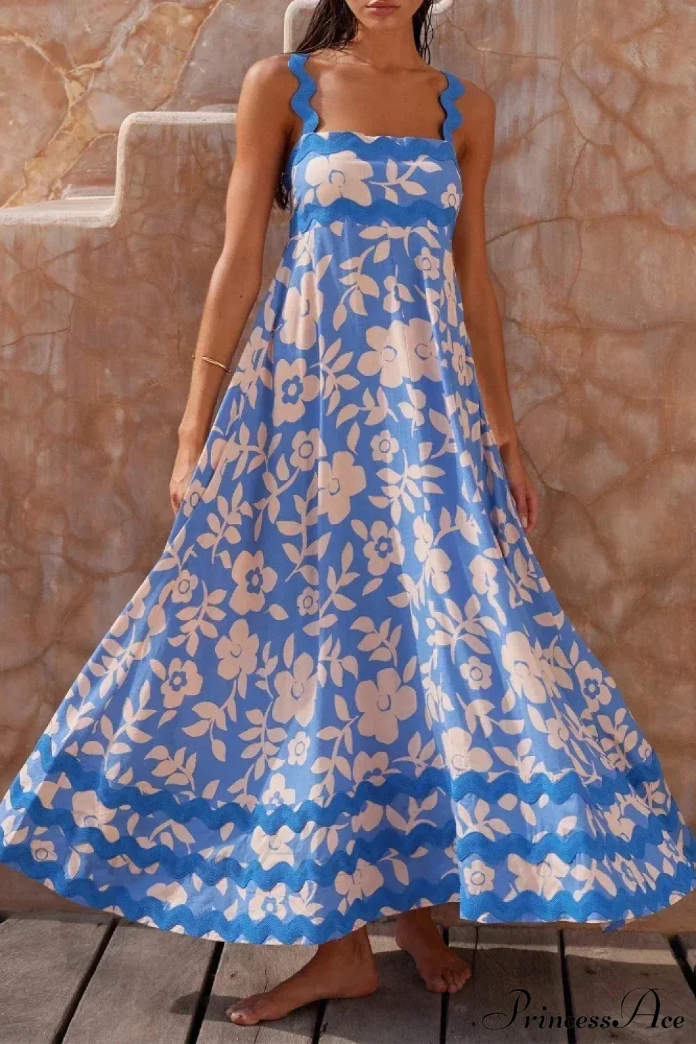 Summer Holiday Elegant Vintage Sling Long Maxi Boho Dress - Image 2