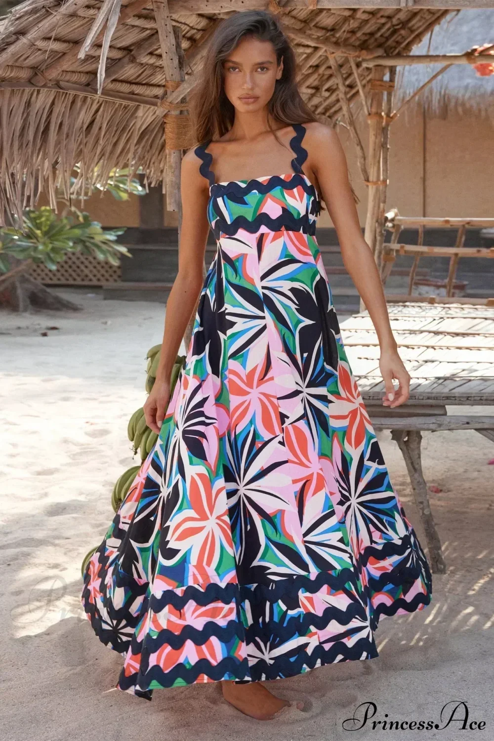 Summer Holiday Elegant Vintage Sling Long Maxi Boho Dress - Image 3
