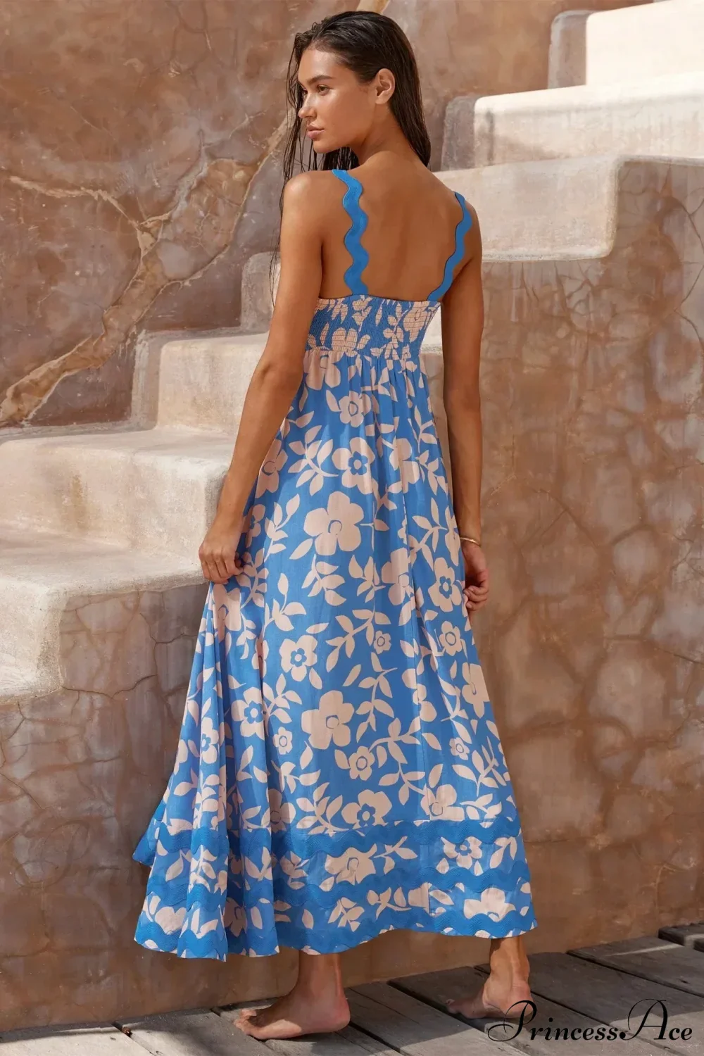 Summer Holiday Elegant Vintage Sling Long Maxi Boho Dress - Image 5