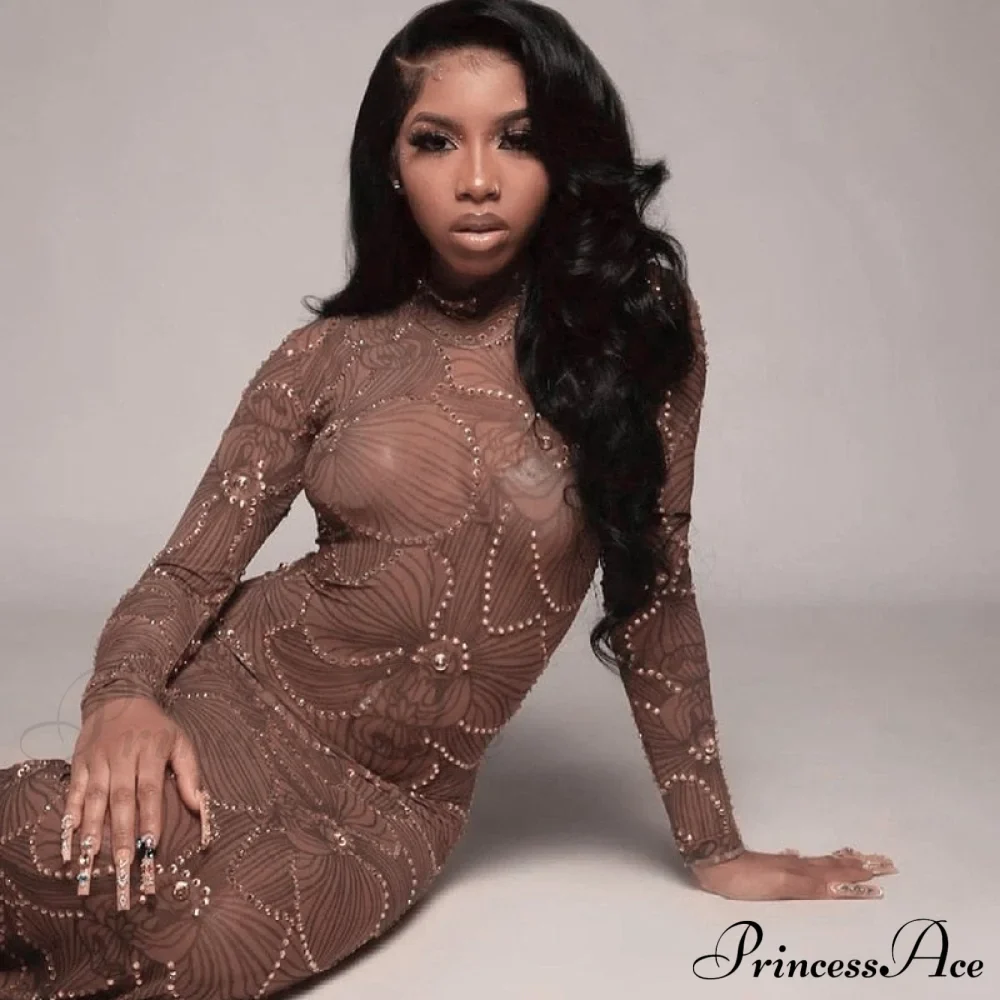 Club Bodycon See Through Long Dress - Image 13