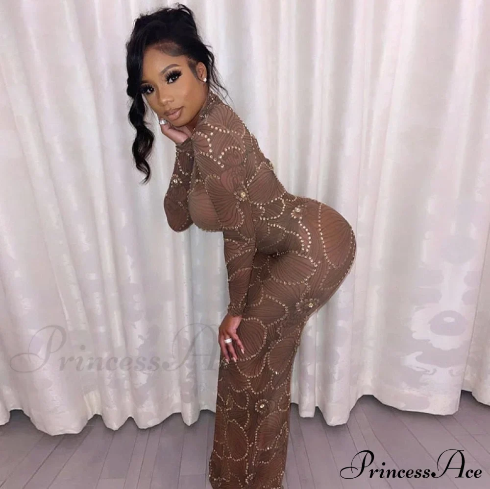 Club Bodycon See Through Long Dress - Image 16