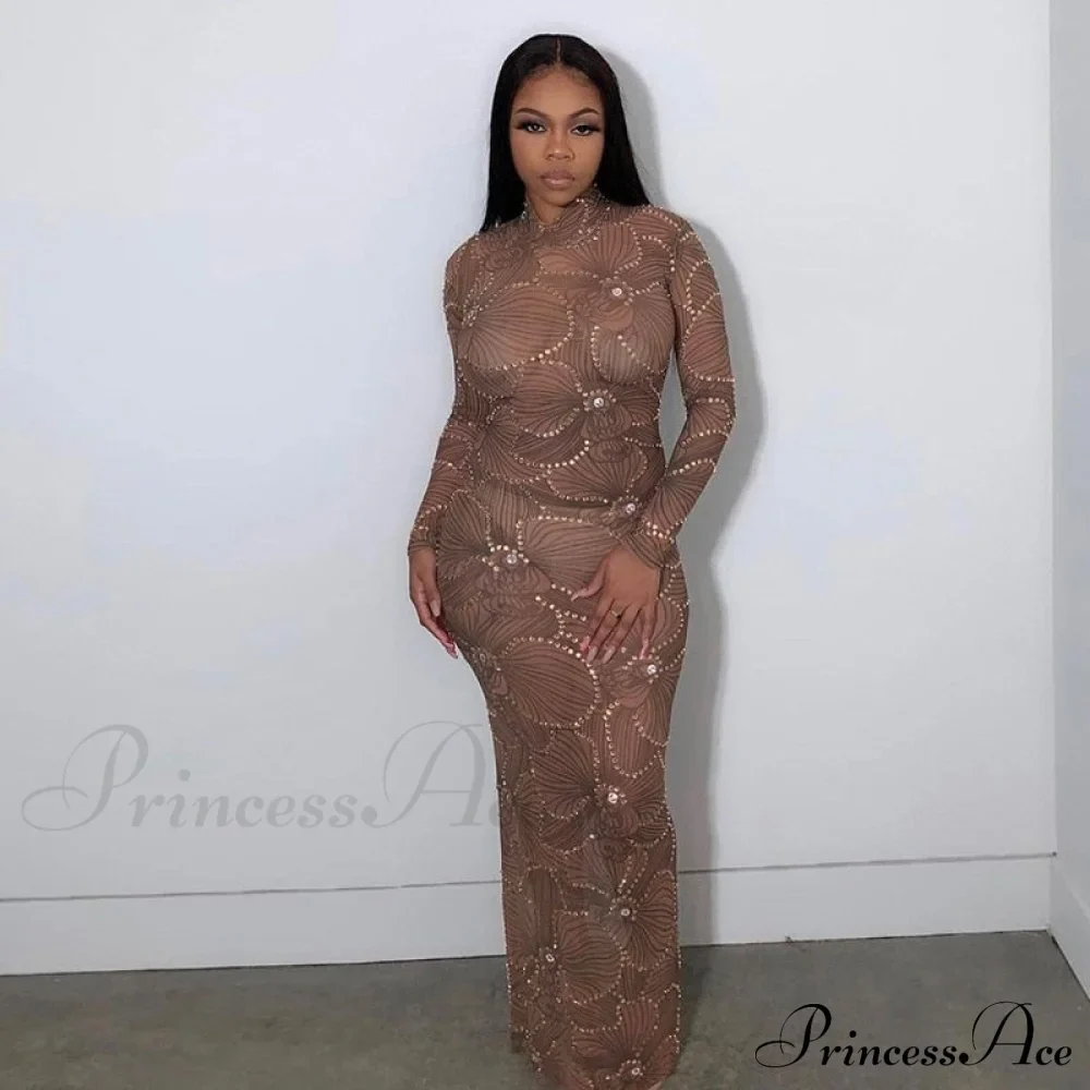 Club Bodycon See Through Long Dress - Image 6
