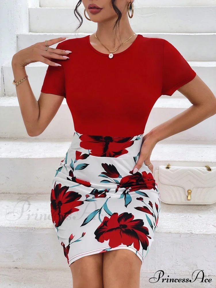 Floral Print Bodycon Dress - Image 6
