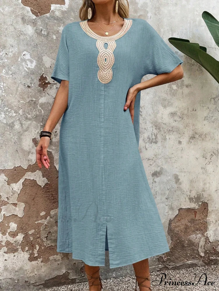 Lace Split Hem Tunic Dress - Image 3
