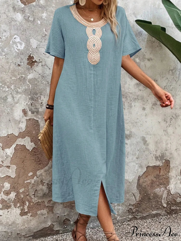 Lace Split Hem Tunic Dress - Image 5