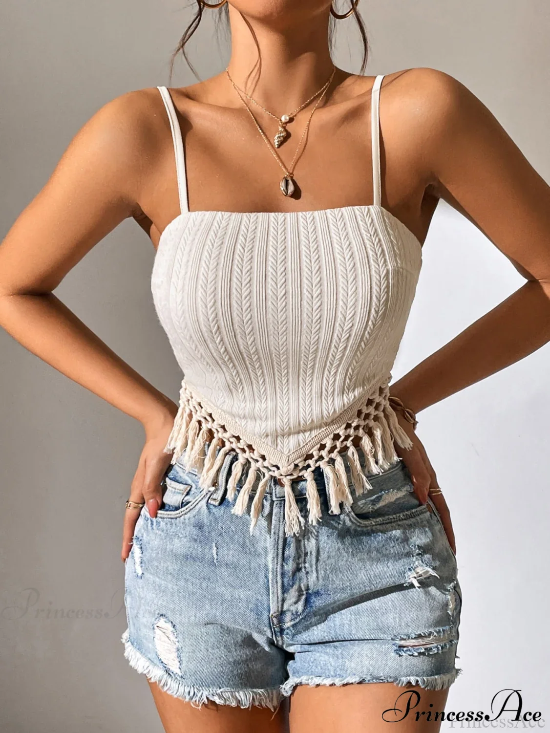 Fringe Trim Cami Top - Image 2