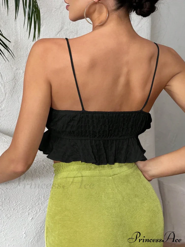 Ruffle Trim Crop Cami Top - Image 2