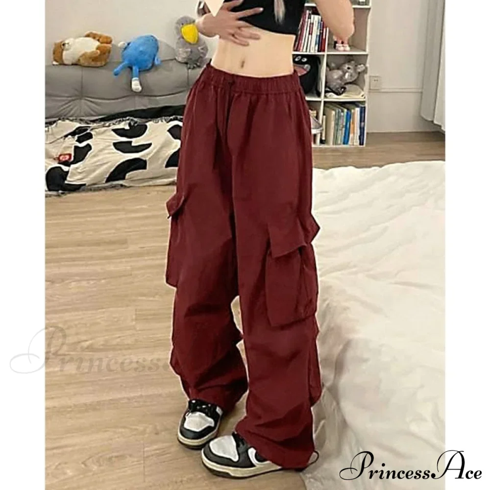 Casual Straight Wide Leg Pockets Joggers Trousers - Image 11