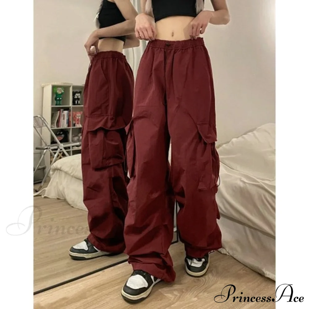 Casual Straight Wide Leg Pockets Joggers Trousers - Image 3